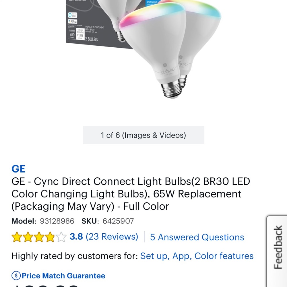 2 pack smart flood bulbs